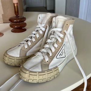 Prada Gabardine High Top Sneakers